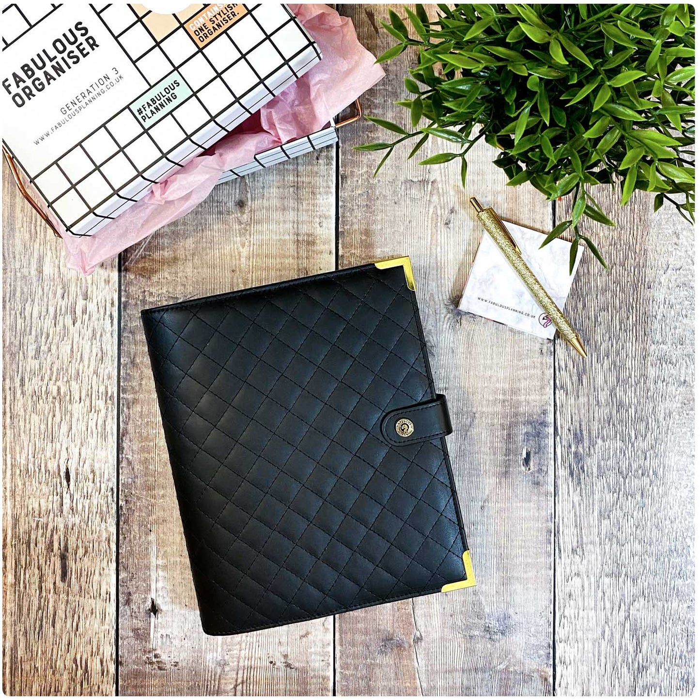 Black Padded Organiser - P3 Stationery Bundle - Fabulous Planning - [STATBUN] BLAP - GFL - CC