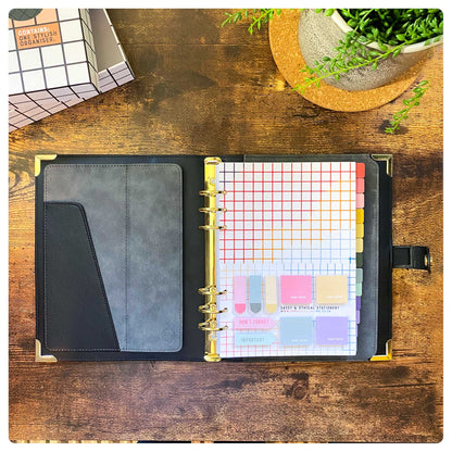 Black Padded Organiser - Undated Daily Diary P3 - Fabulous Planning - FO - BLACKPADDED - PD - EET