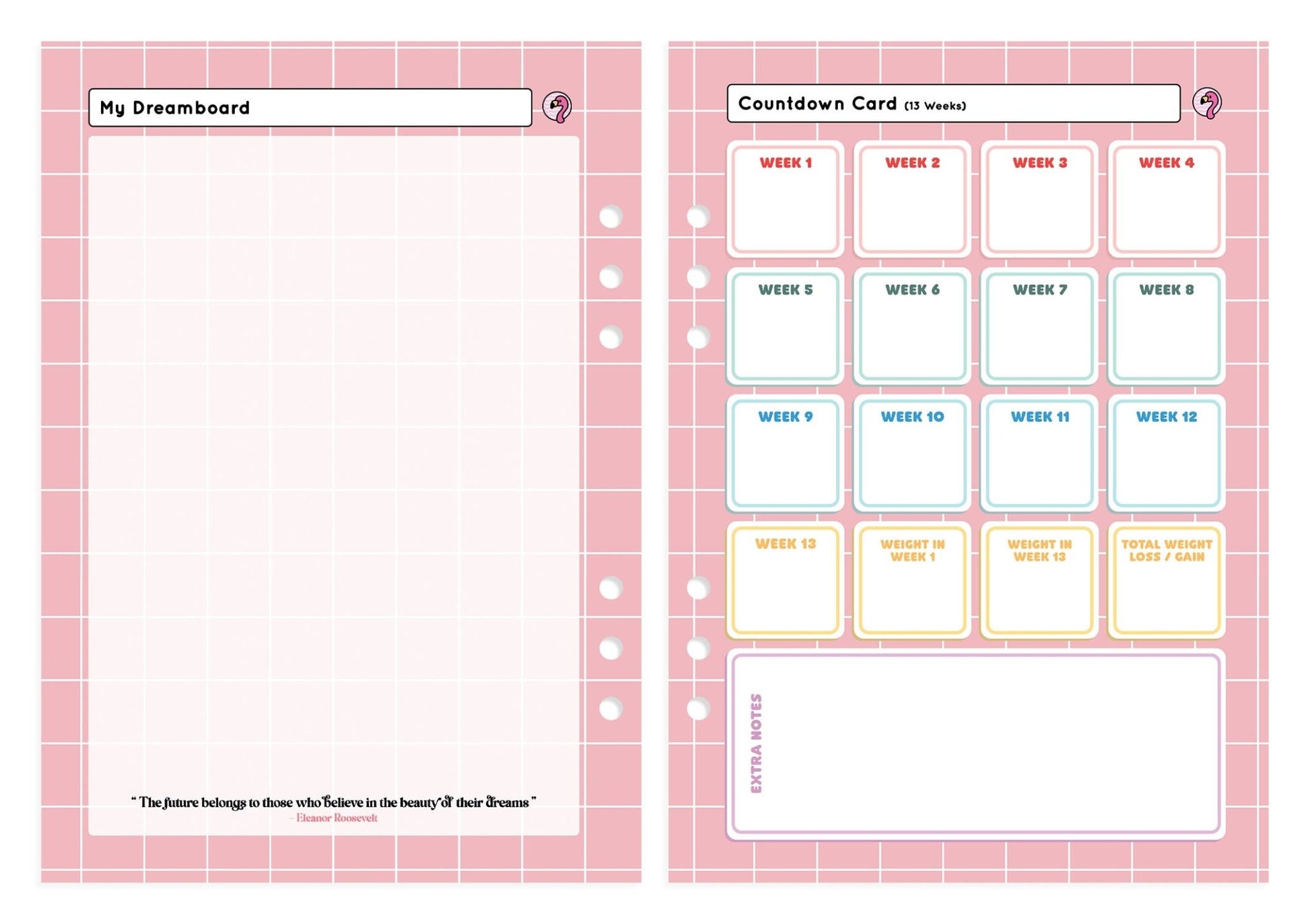 Calorie Counting - Organiser Refill - Fabulous Planning - P4 - CAL - 7WK - REFILL