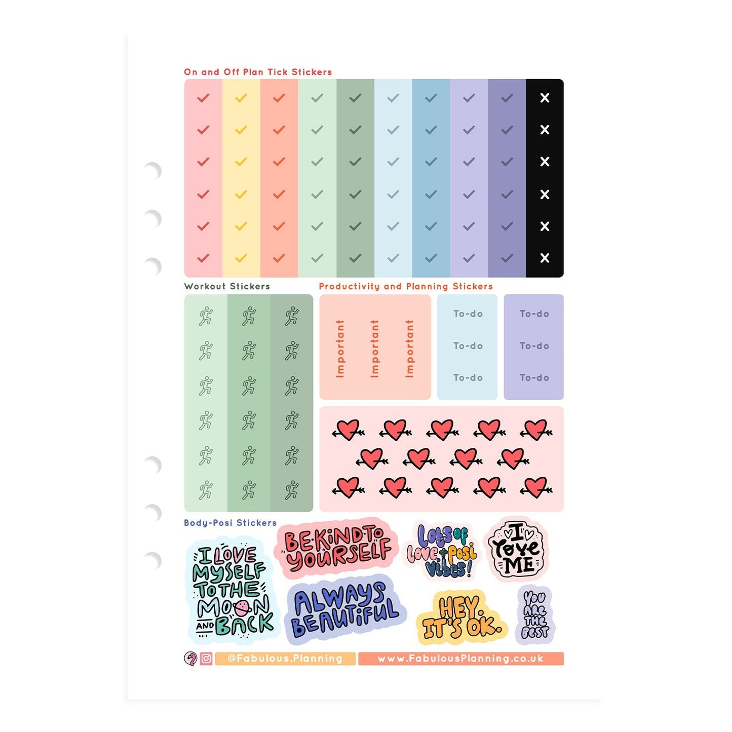 Calorie Counting - Organiser Refill - Fabulous Planning - P4 - CAL - 7WK - REFILL