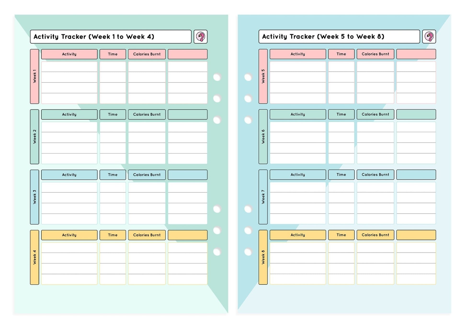 Calorie Counting - Organiser Refill - Fabulous Planning - P4 - CAL - 7WK - REFILL