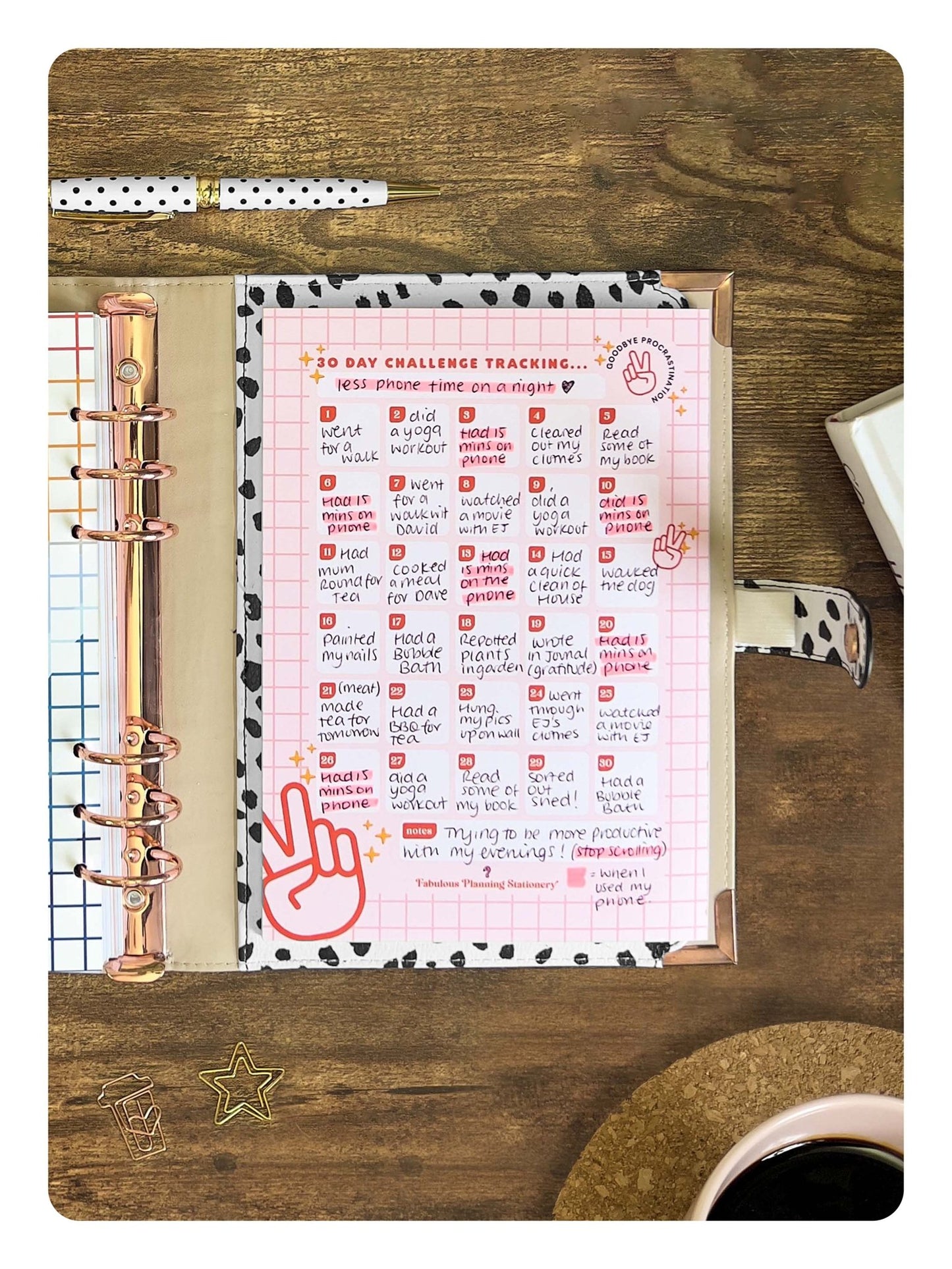 Dalmatian - Food Diary Organiser P3 - Fabulous Planning - FO - DALMATIAN - CAL - NMP