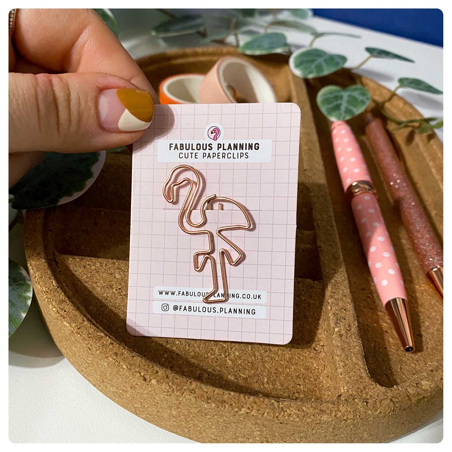 Felicia the Flamingo - Rose Gold - Cute Paperclip - Fabulous Planning - FLAMINGO - PAPERCLIP