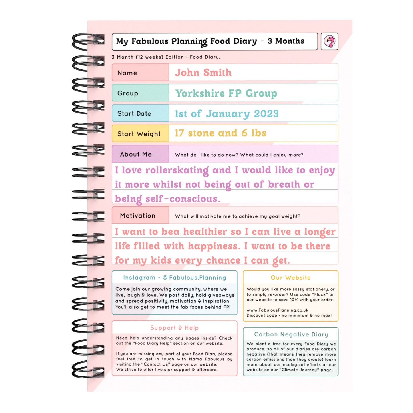 Food Diary - C5 - Calorie Counting - Fabulous Planning - [W] 3MTH - CAL - C5+