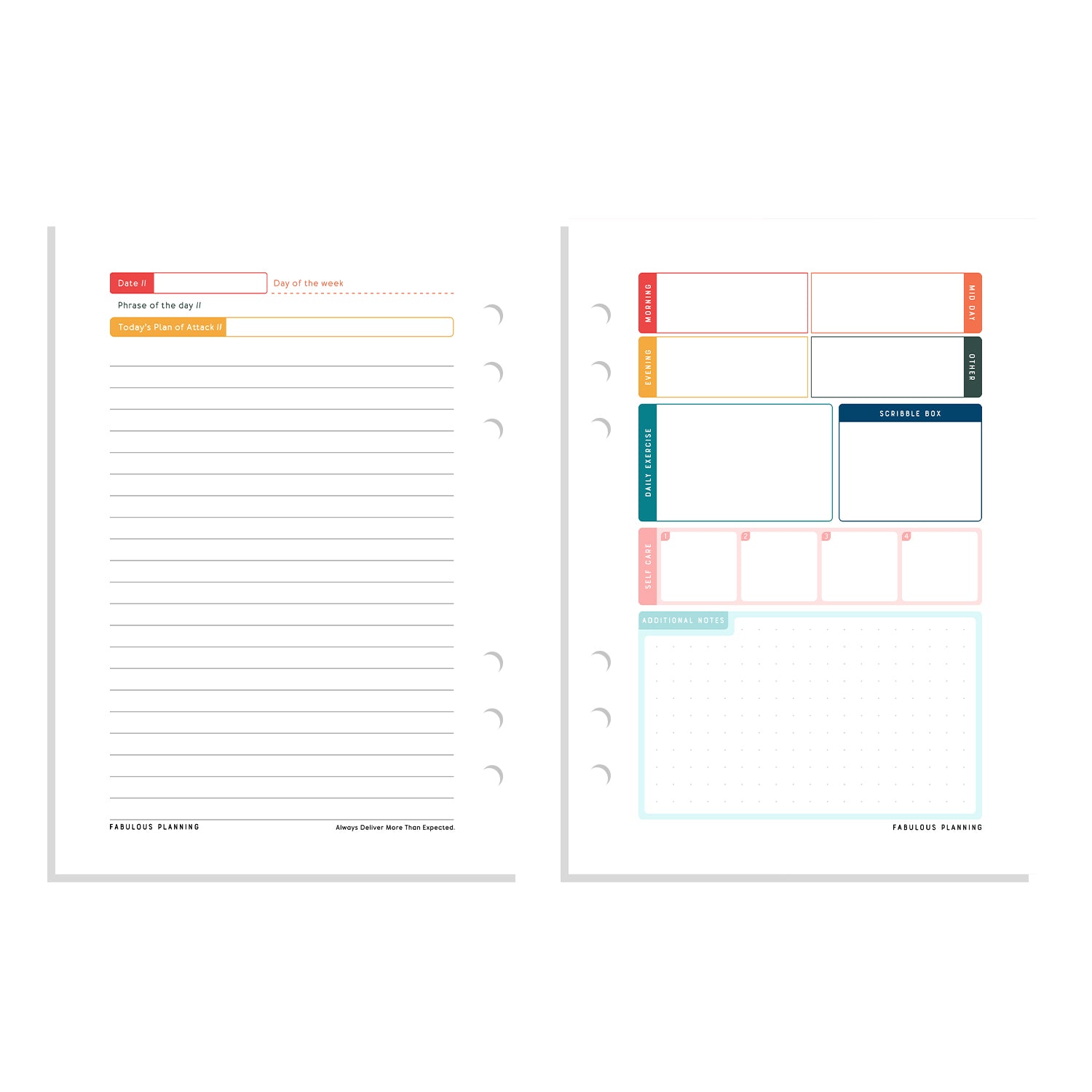 Honeycomb Organiser - Undated Daily Diary P3 - Fabulous Planning - FO - HONEY - PD - EET