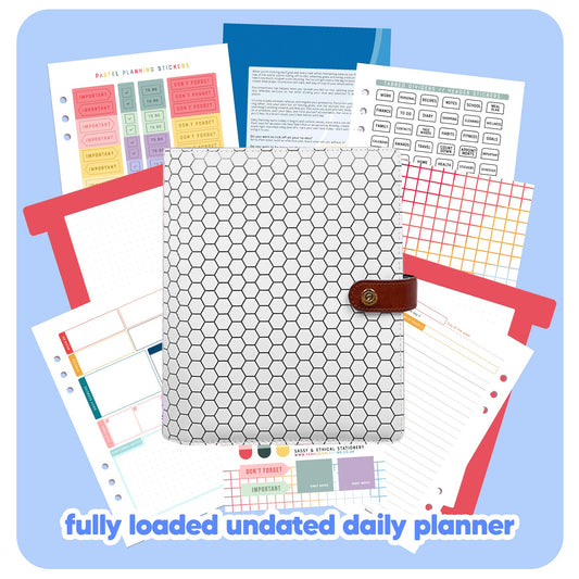 Honeycomb Organiser - Undated Daily Diary P3 - Fabulous Planning - FO - HONEY - PD - NMP