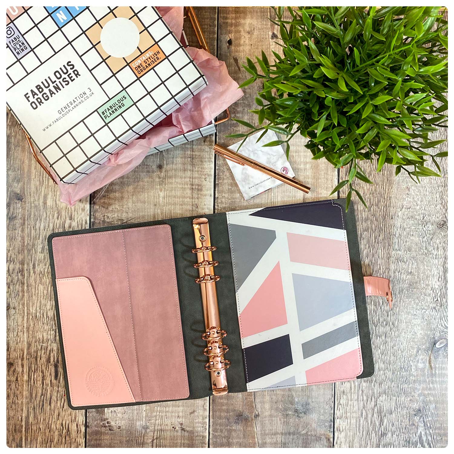 Pink Geometric Organiser - P3 Stationery Bundle - Fabulous Planning - [STATBUN] PINKGEO - GFL - CC