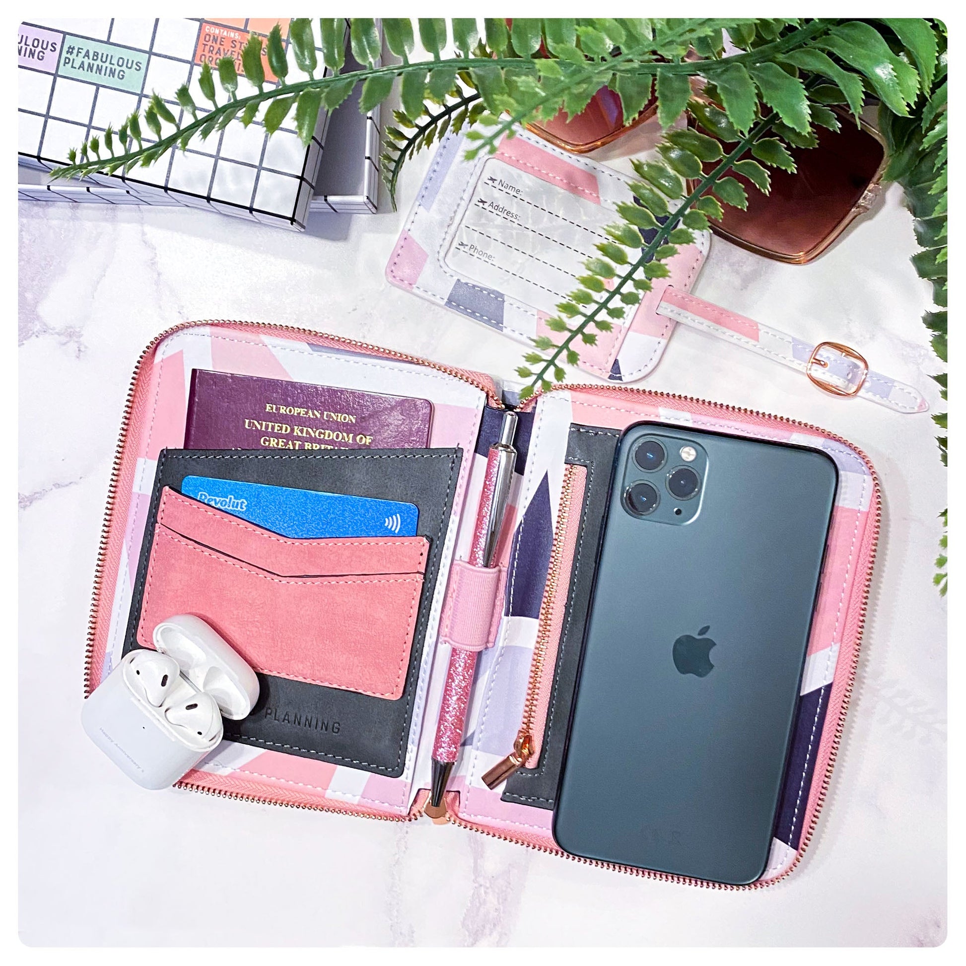 Pink Geometric - Travel Organiser - Fabulous Planning - TO - PINKGEO - P3