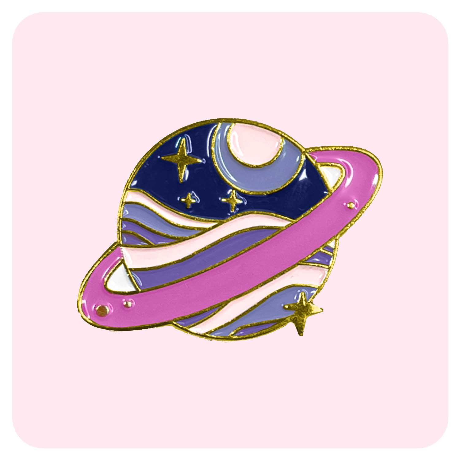 Pink Sand Planet Enamel Pin - Fabulous Planning - PIN - 147 - PLASTIC