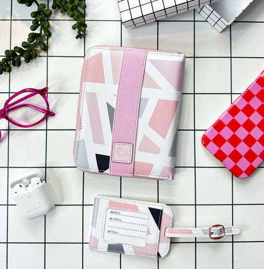 Pink Geometric - Travel Organiser