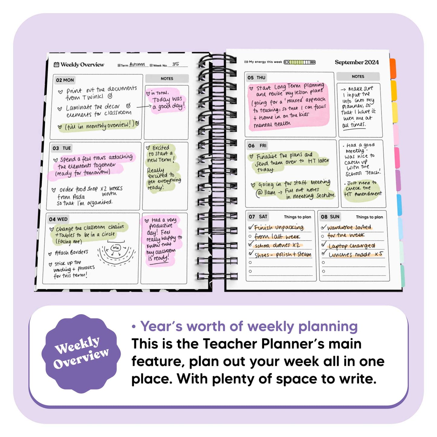 Teacher 2024 to 2025 Journal - Fabulous Planning - SPIRAL - TEACHER - 2024 - 2025