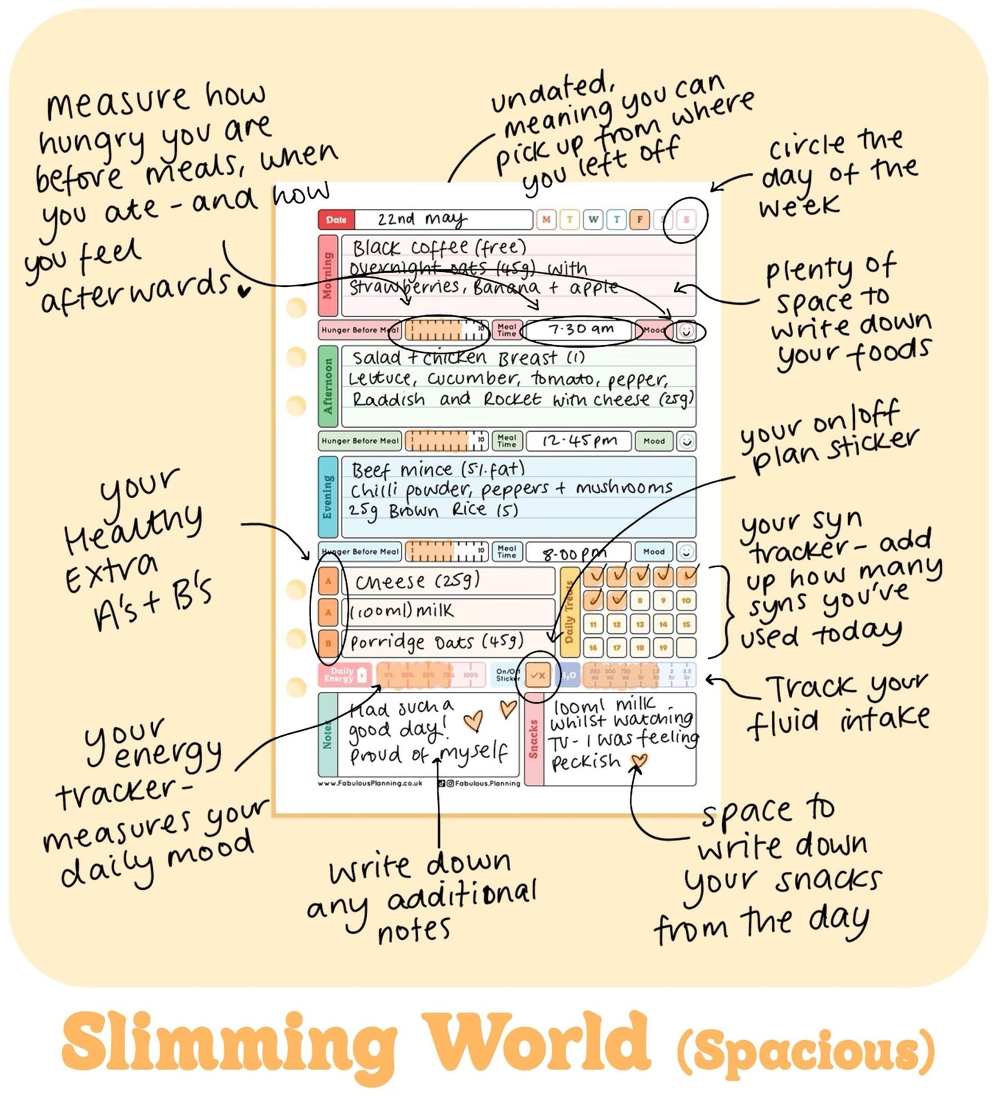 Terrazzo - Food Diary Organiser P3 - Fabulous Planning - FO - TERRAZZO - CAL - NMP