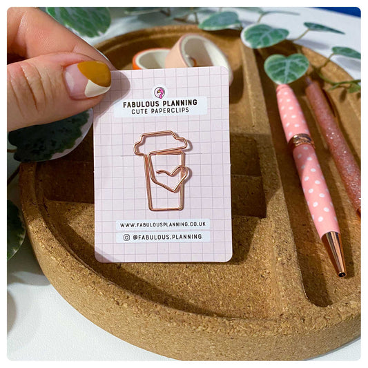 Coffee Cup - Rose Gold - Cute Paperclip