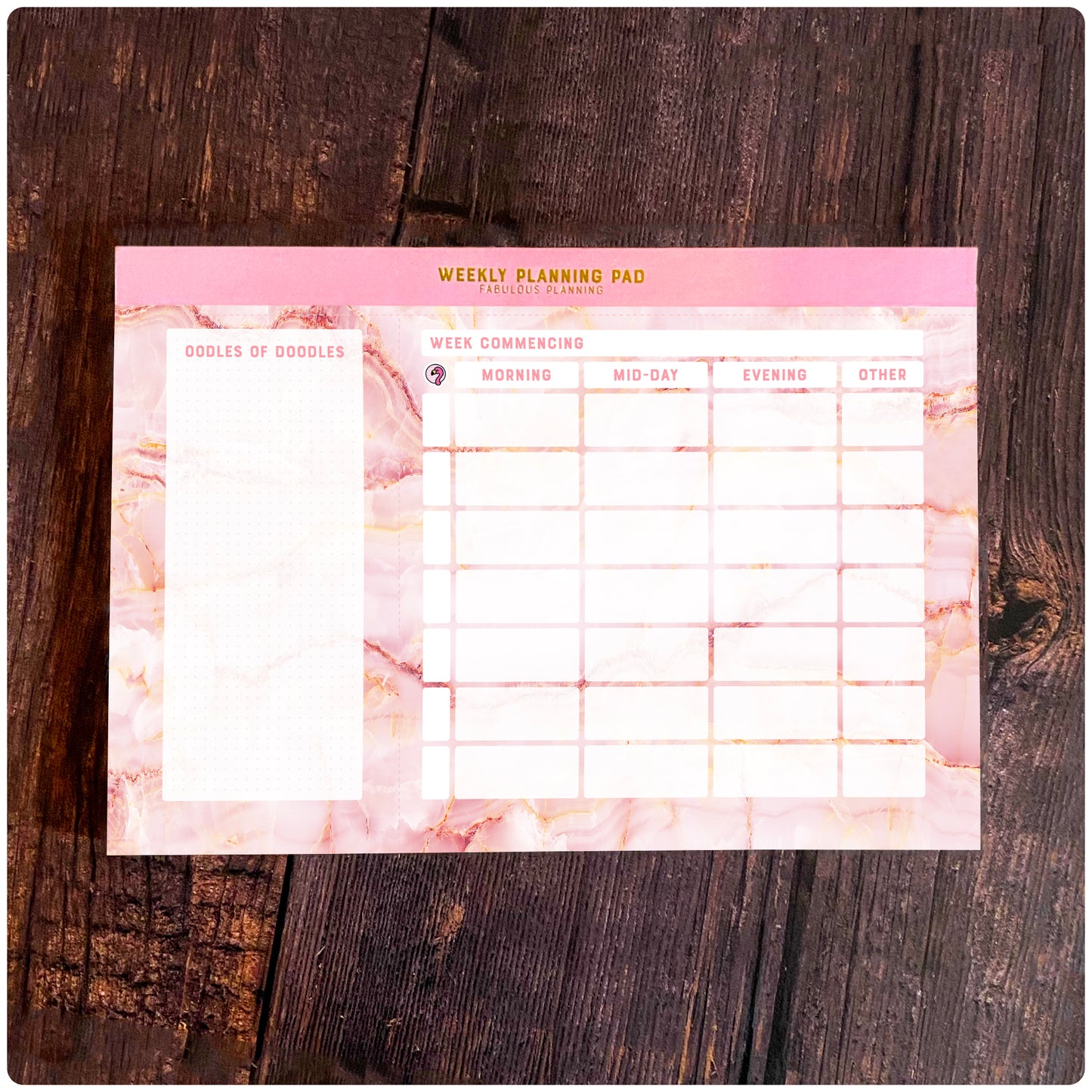 A4 - Yearly Planning Pad - Pink Sand Marble