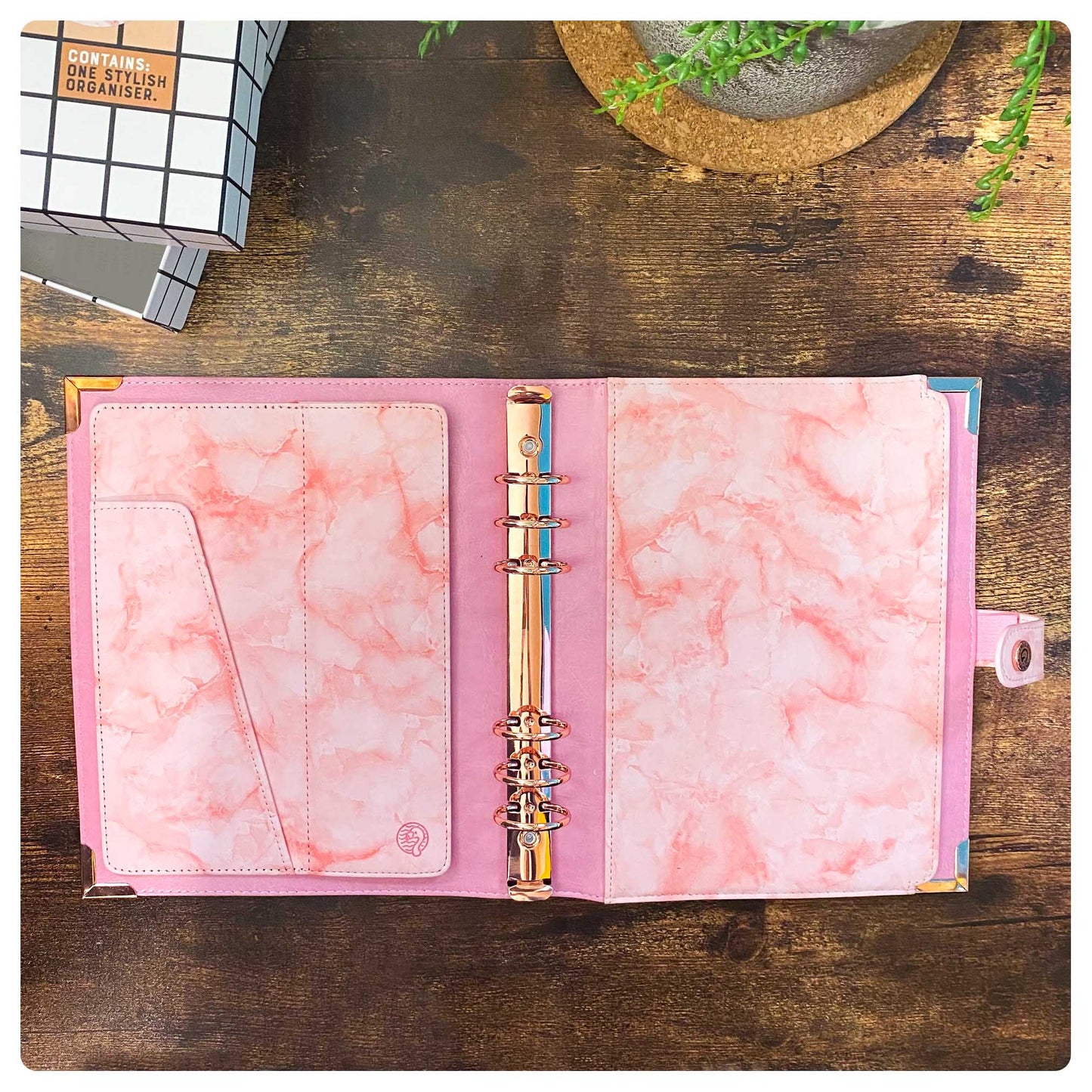Pink Marble Organiser - Undated Daily Diary P3